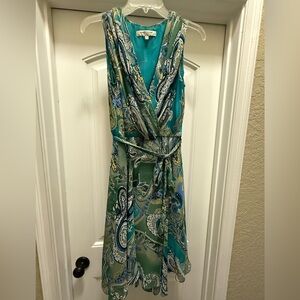 Evan Picone Teal Paisley Maxi Dress